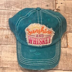 Teal Sunshine and Whiskey Cap
